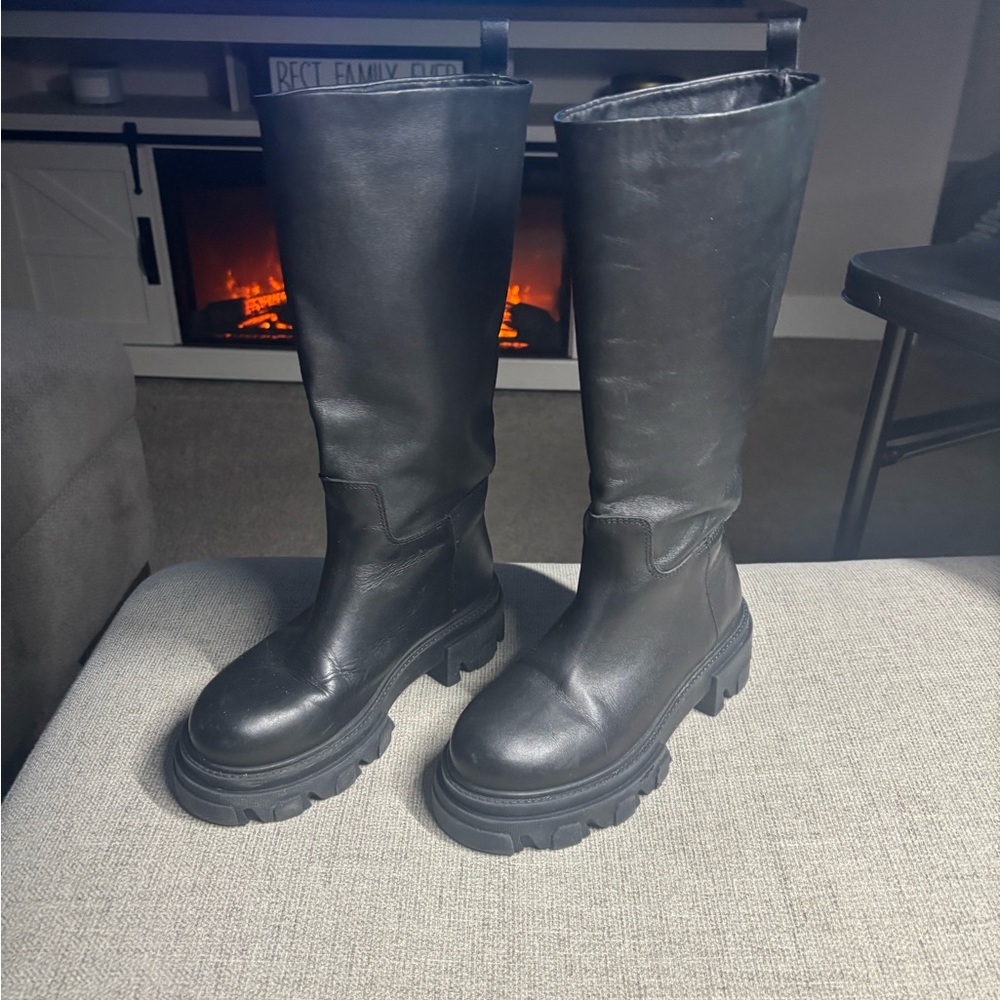 Steve Madden Black Combat Boots